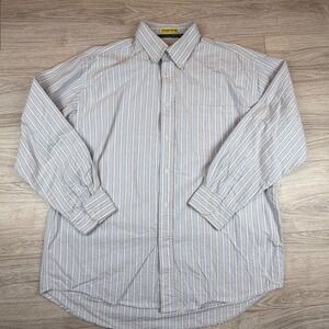 Vintage Duck Head Classic Oxford Striped Button Down Shirt Mens Large Blue White